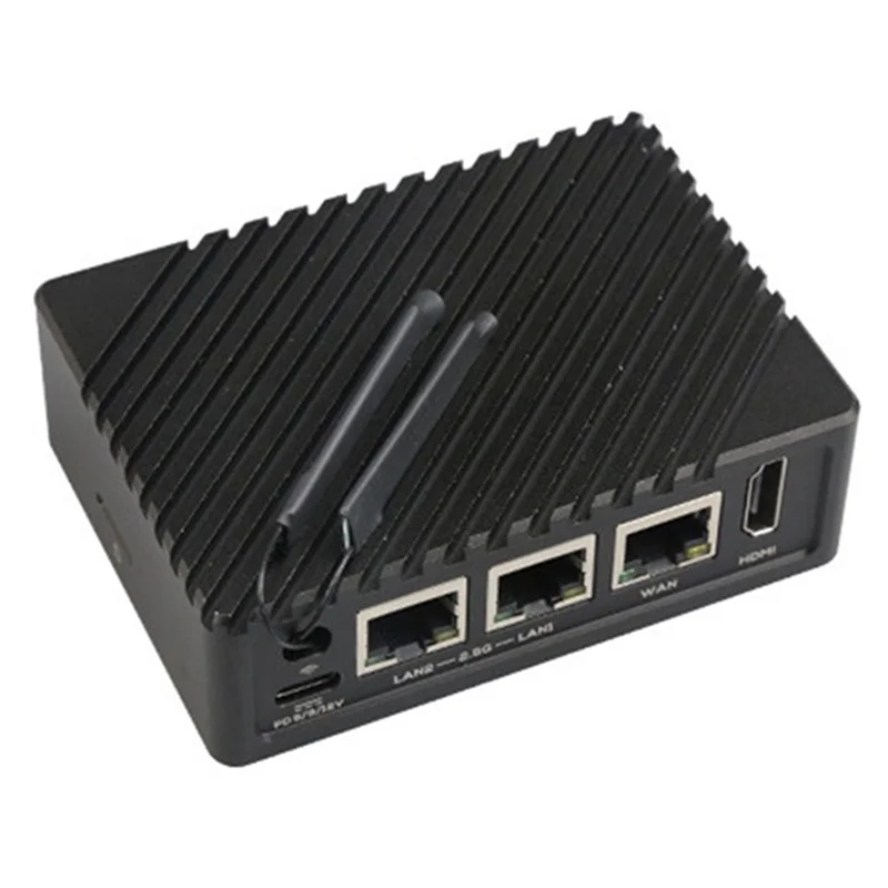 BNVN-Nanopi R5S 라우터 듀얼 2.5G+기가비트 미니 개발 보드 CNC 모든 금속 하우징 RK3568 WIFI6