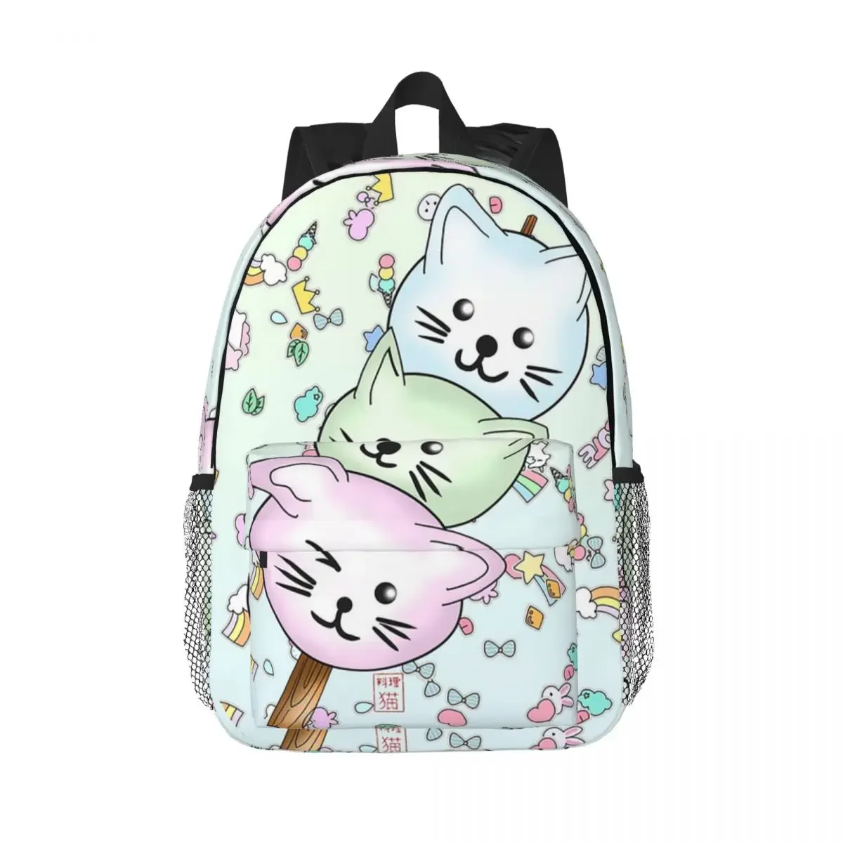 

Cute Cat Dango On A Stick Backpacks Teenager Bookbag Cartoon Children School Bags Laptop Rucksack Shoulder Bag Large Capacity