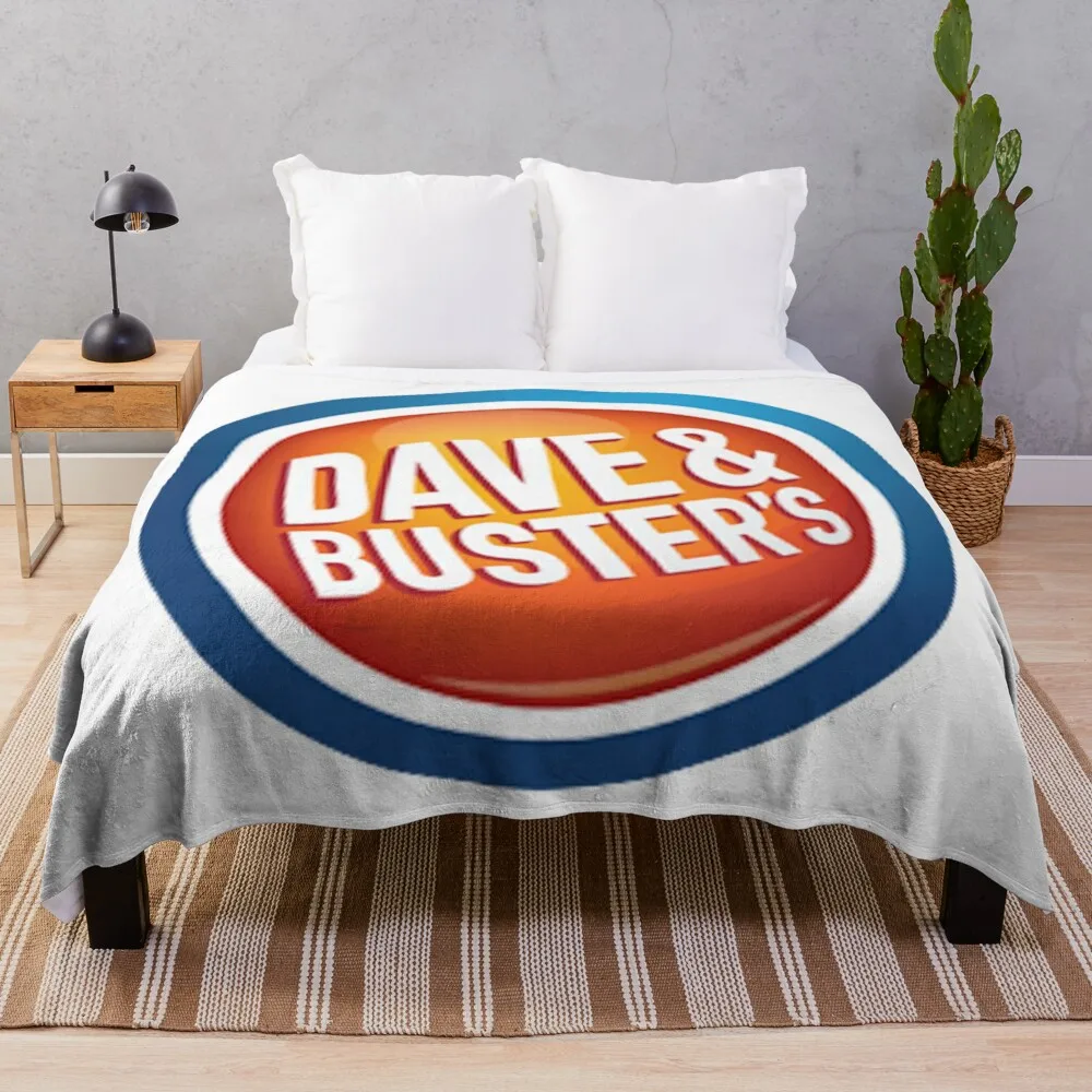 

Dave & Buster's Logo Throw Blanket Multi-Purpose Summer Beddings Bed linens manga Blankets