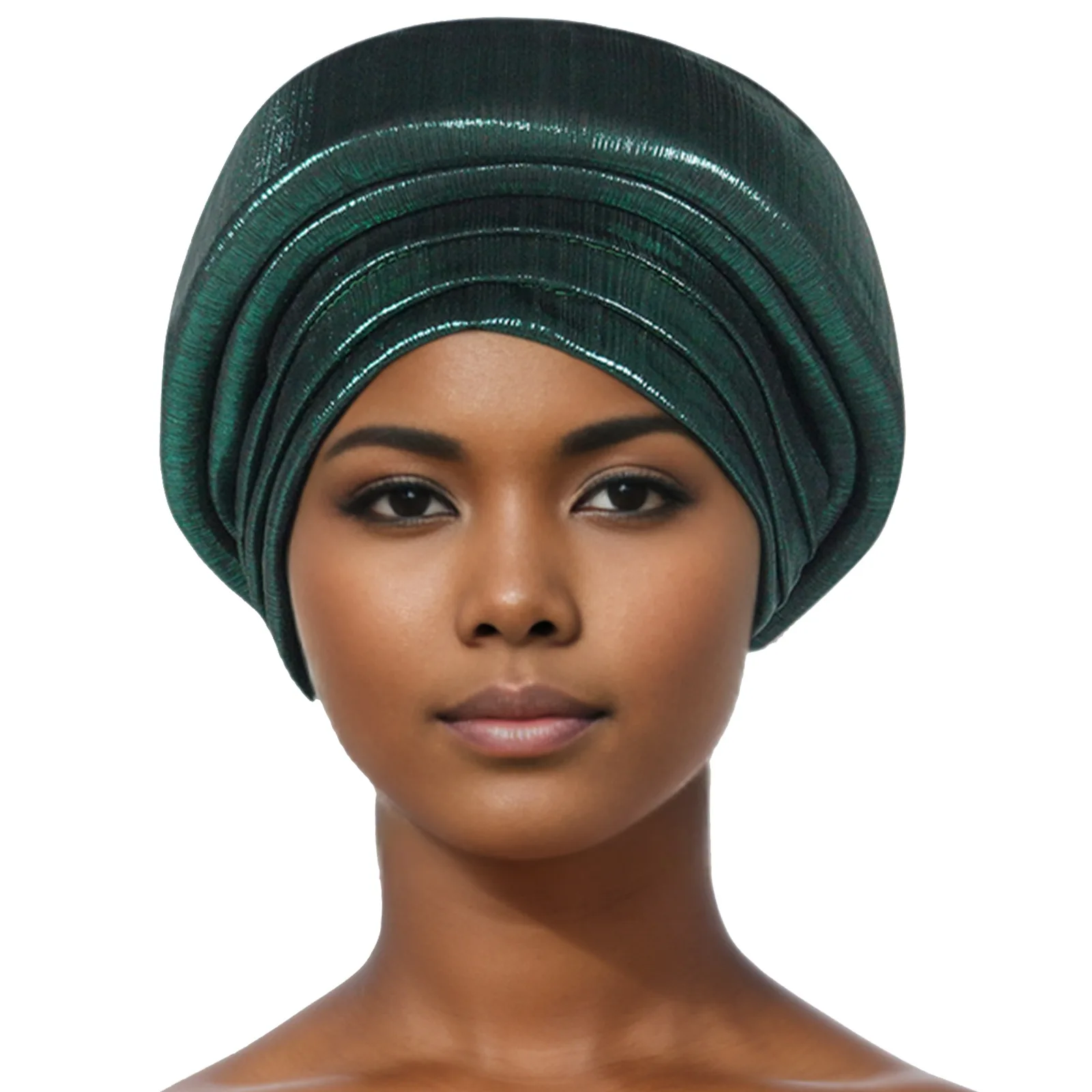 Elegant African Auto Gele Headtie Female Head Wraps Nigeria Party Headpiece Turbante 2023 Glitters Pleated Women\'s Turban Cap