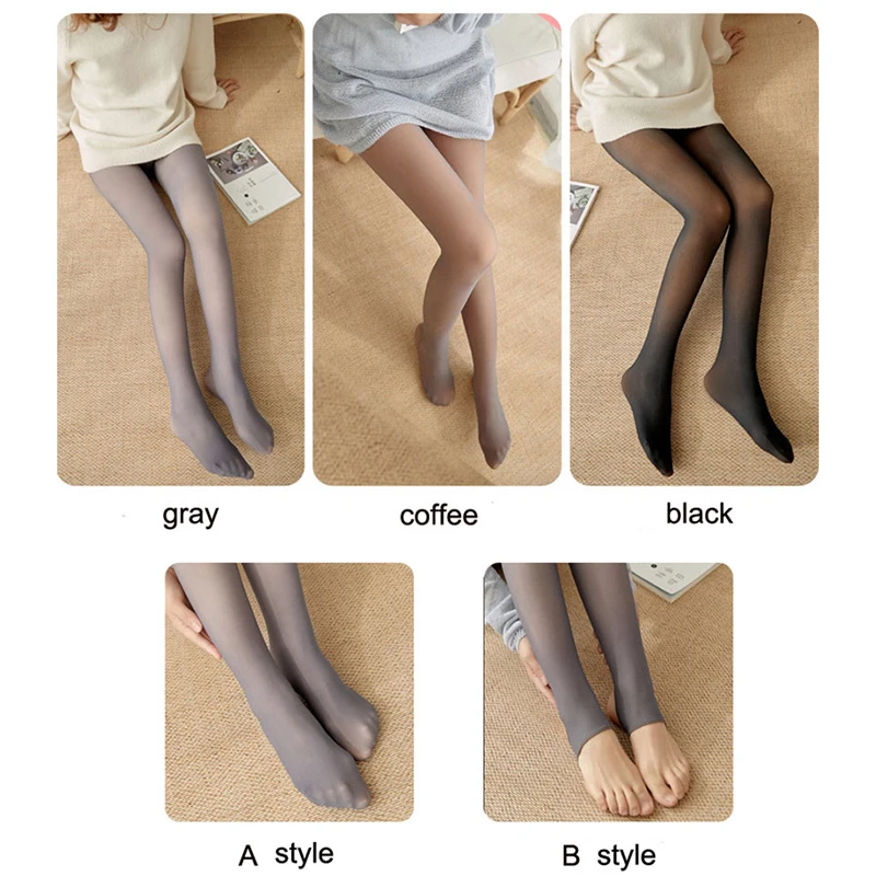 80g/200g/300g Winter Warm Leggings Sexy Slim Translucent Pantyhose Tights High Waist Elastic Thick Sock Pants Thermal Legging