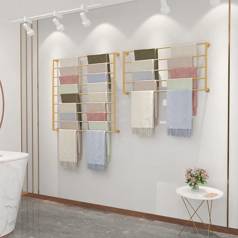 Iron Artwork With Painted FinishScarf Display Rack Silk Scarf Rack Wall Multi-layer Hanger Shawl Fabric Towel Pendant Display St 2