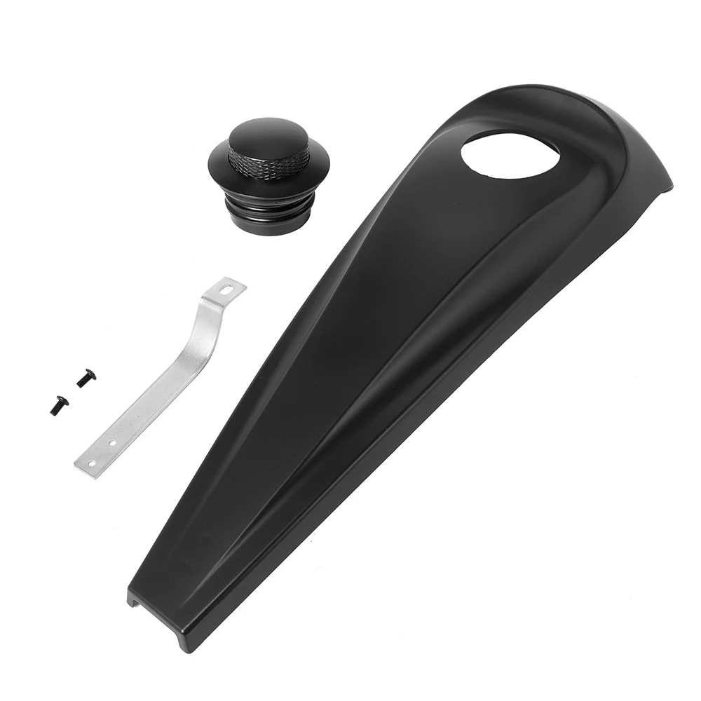 Motorcycle Gloss Matte Black Smooth Dash Fuel Console Gas Tank Cap Cover For Harley Touring CVO Electra Road Street Glide 08-22
