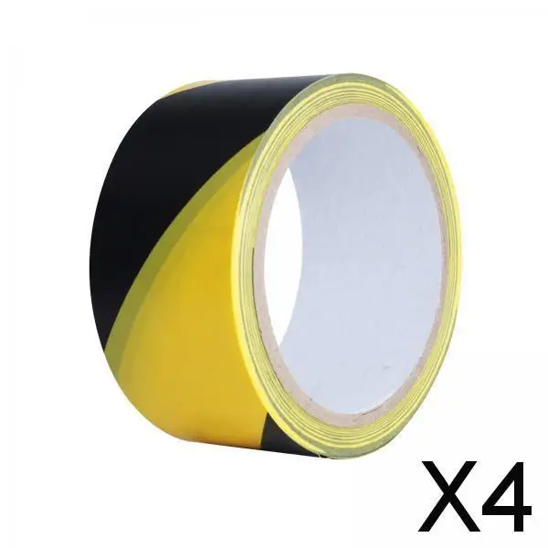 PVC Hazard Warning Stripe Tape, Fita de Cuidado Fácil de Usar, Adequado para Equipamentos, Armazém, Tubos, 2 Pcs, 18m