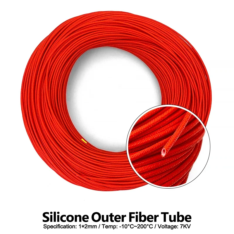 

5-метровая оболочка из стекловолокна, устойчивая к высоким температурам прокладка кабеля, изоляционная оболочка без щелочей, трубка кабеля