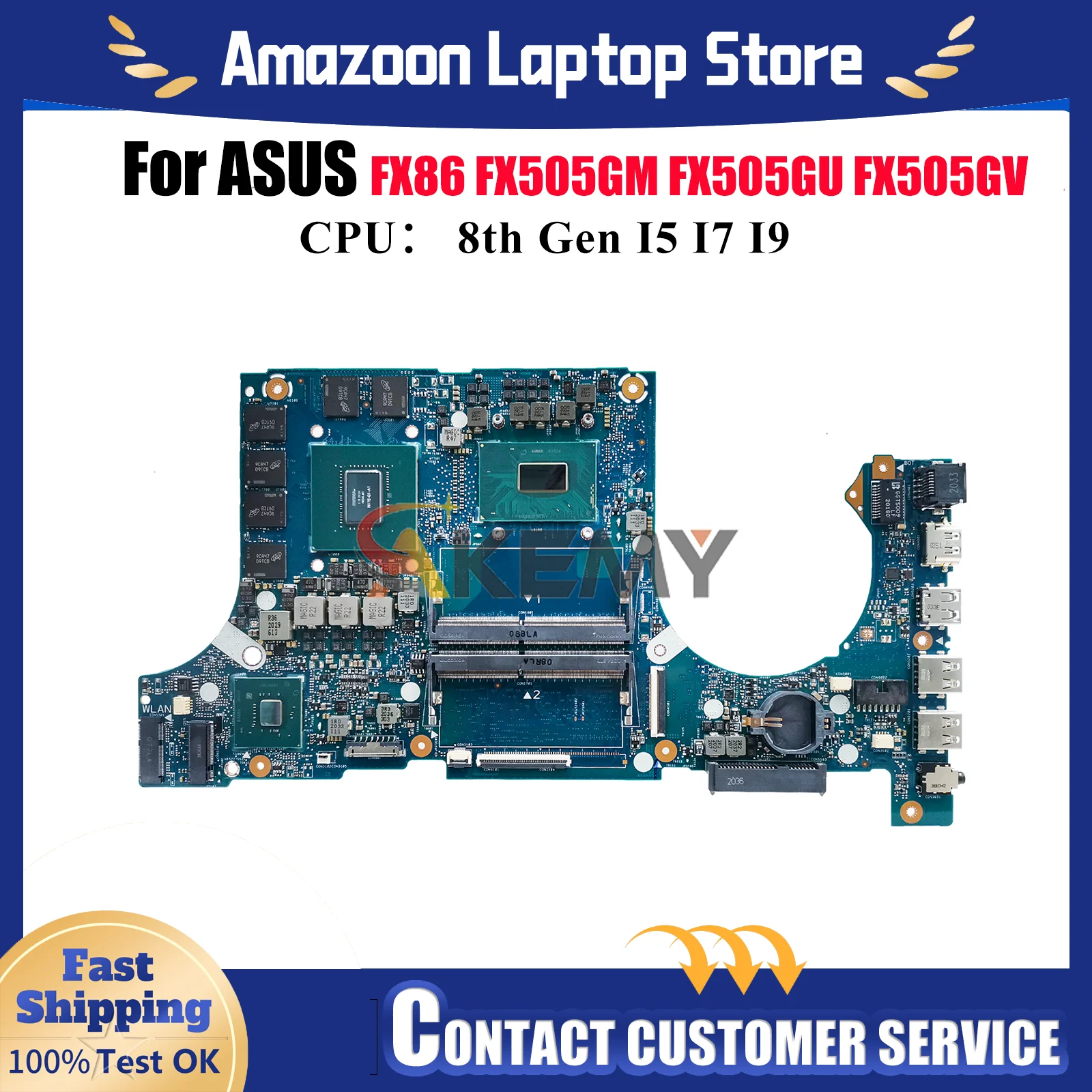 

FX505GM Laptop Motherboard For ASUS TUF Gaming FX505GV FX505GM FX505GU FX86FD FX505 FX86FE Notebook Mainboard With I5 I7 I9 CPU
