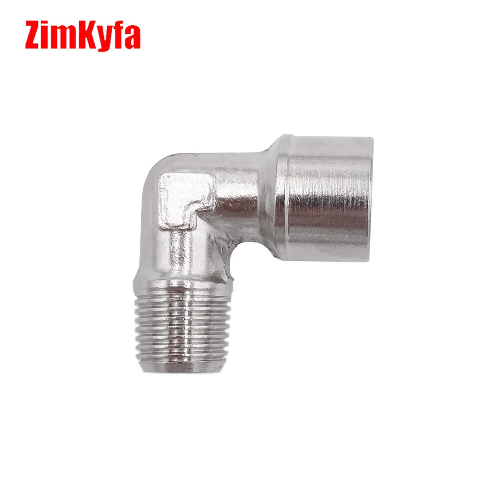 Stainless Steel 90 Degree Air Fitting Elbow, 1/8 Inch NPT Male Pipe to 1/8 Inch NPT Female Fitting