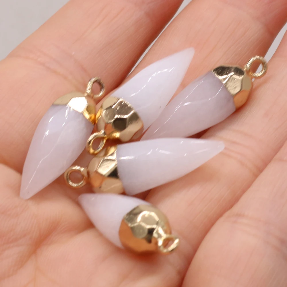 8x25mm yachu Rose Quartz Citrine Lapis lazuli Stone Natural Rhombus Charms Pendant Make DIY Necklace Earring Accessories Gift