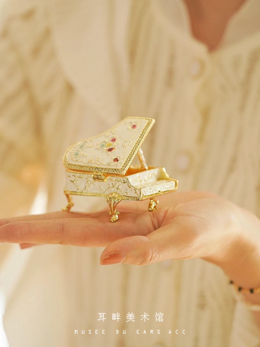 White Piano Jewelry Box Wedding Proposal Ring Box