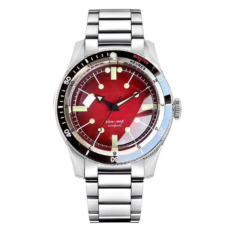 Miyota 8215 Tandorio Red Blue 40mm Mechanical Automatic Diving Men Watch 200M Water Resistant Sapphire Screw Crown Reloj image 3