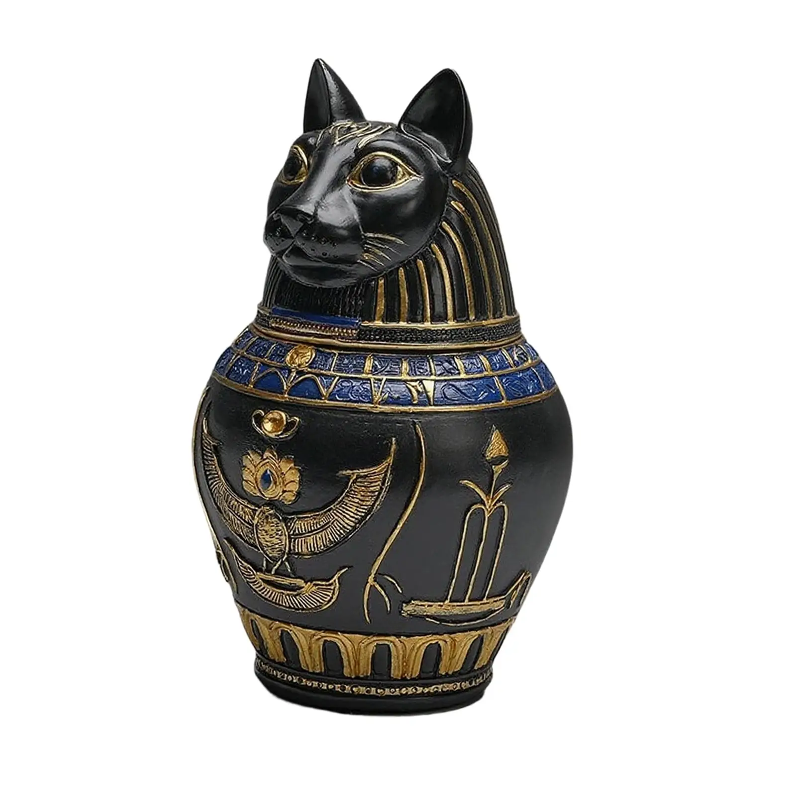 Urna para Mascotas, Estatua de la Diosa Gata Bastet, Jarra Canópica, Caja Conmemorativa, Figura Coleccionable de Resina, Recuerdo para Cachorros, Gatitos y Conejos