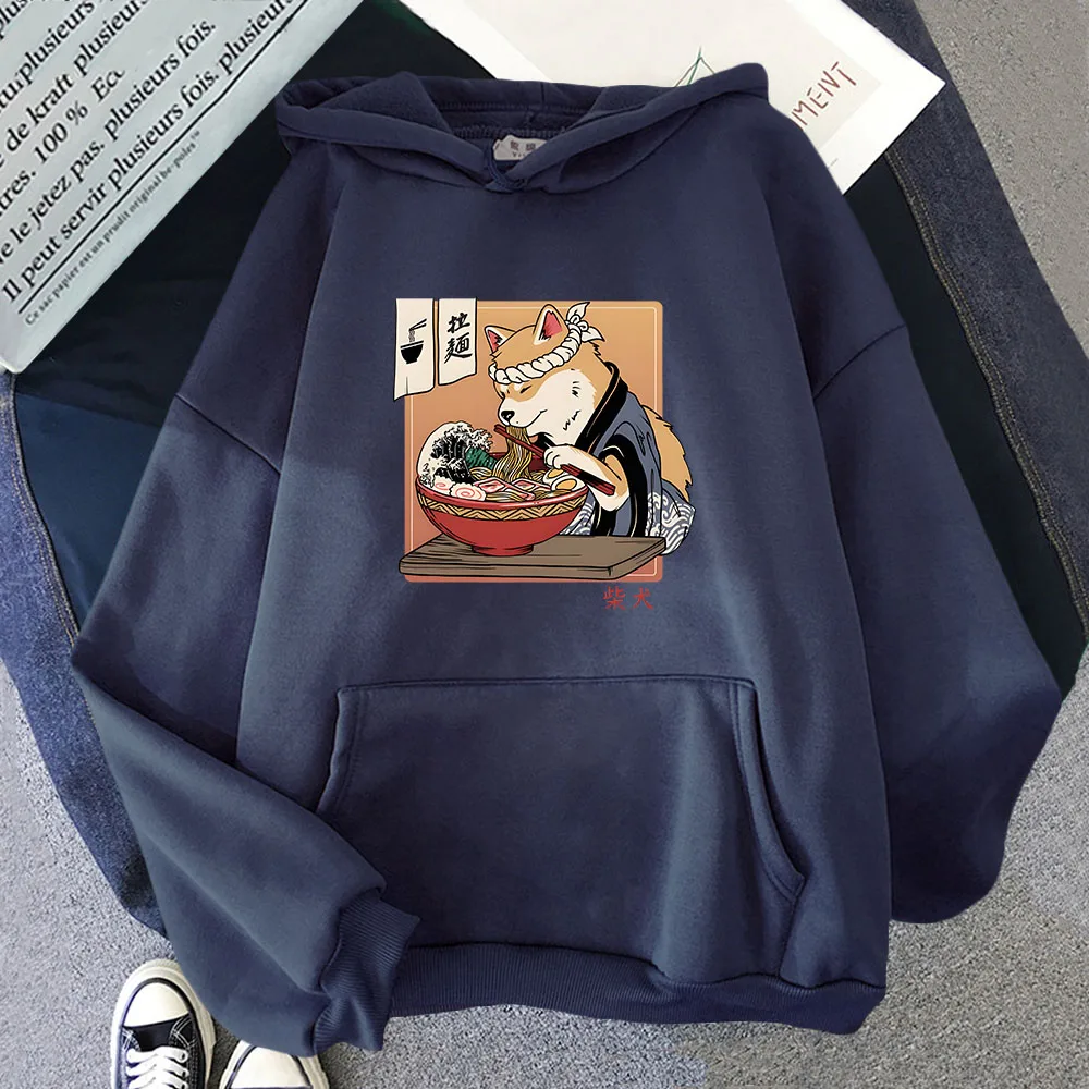 

Ramen Shiba Ukiyo-e Hoodies Kawaii Dog Sweatshirts Cartoon Anime Manga Casual Y2k Clothes Women Unisex Fleece Hoody Long Sleecve