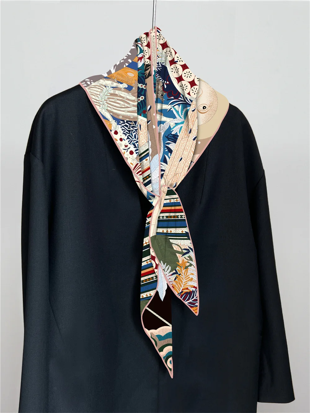 

Triangular Silk Shawl Winter Warm Scarf Women Large Scarves Hand Rolled Shawls Mother Christmas Gift