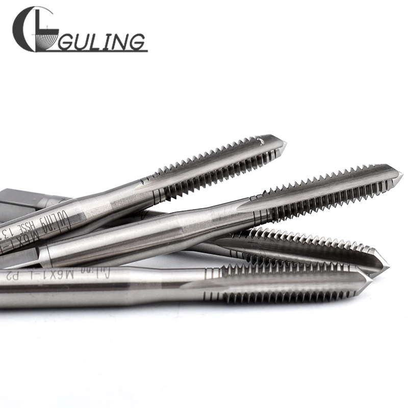 GULING 1 قطعة HSSE-M35 JIS معيار بدون طلاء اليد اليسرى مستقيم مخدد اليد الحنفية M2 M3 M4 M5 M6 - M12 آلة الموضوع الصنابير