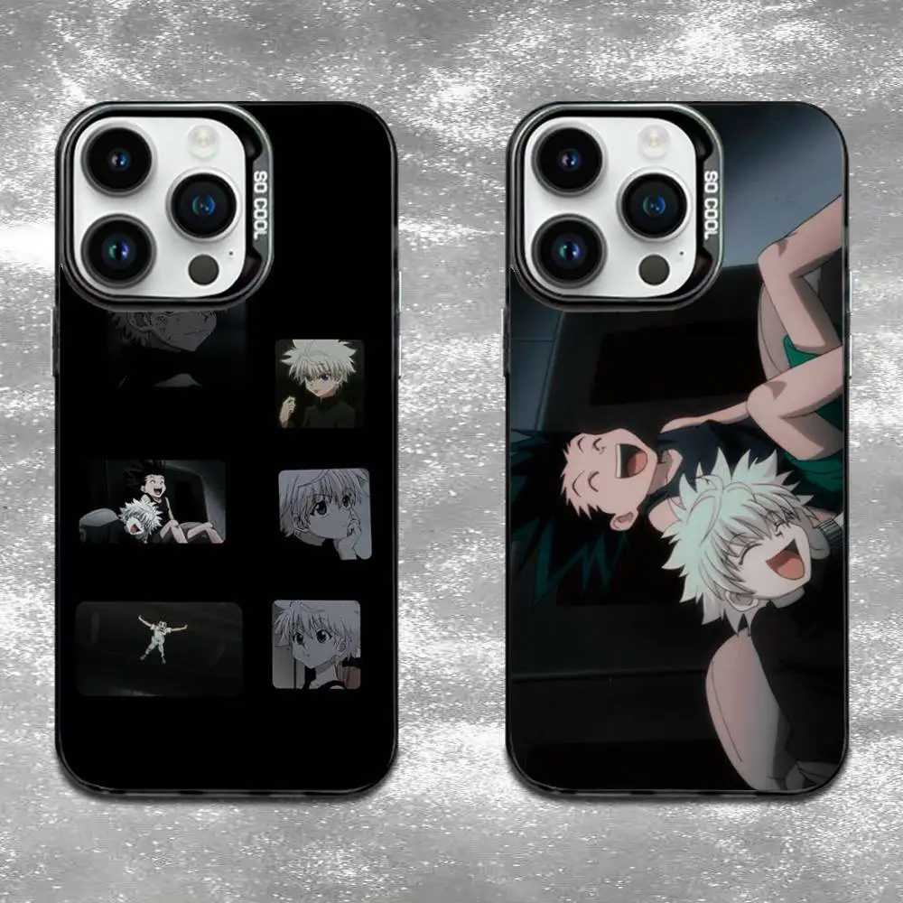 

H-Hunter K-Killua Zoldyck Phone Case For iPhone 16,15,14,13,12,11,Mini,Pro,E,MAX Black Candy Matte Shockproof Cover