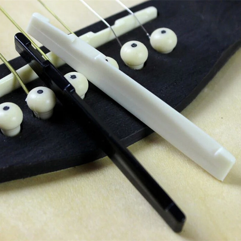 6 String Classical Guitar Saddle + Nut Black/White Bone Bridge For Acoustic Folk Replacement Spare Part Parts