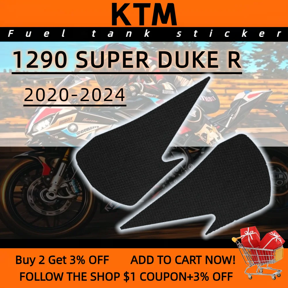 Para ktm 1290 super duke r 2020-2024 almofada do tanque da motocicleta deslizamento lateral almofada do tanque de combustível protetor adesivos gás joelho aderência almofada de tração