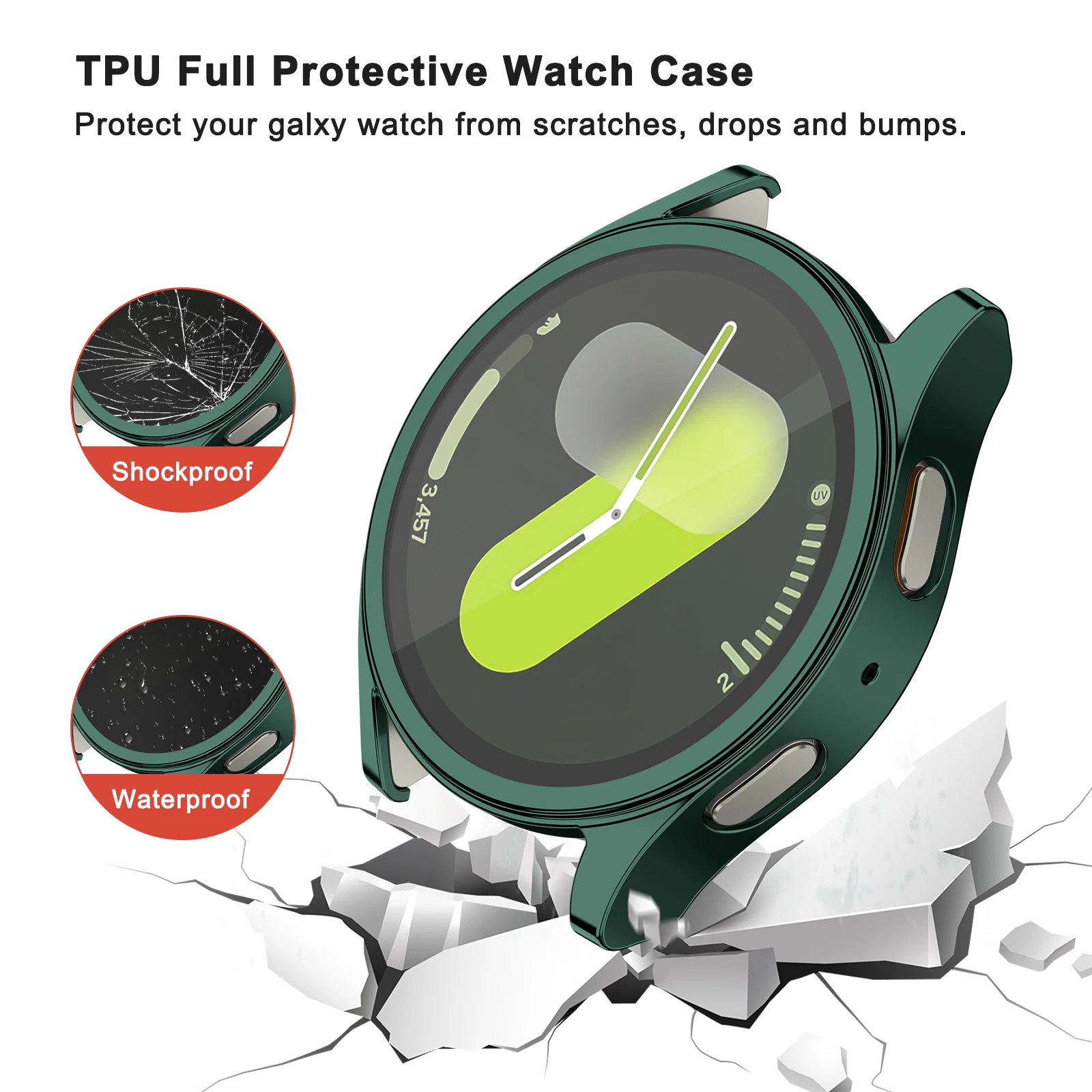 Чехол из ТПУ для часов Samsung Galaxy Watch 7, 40 мм, 44 мм, защитная пленка для экрана, жесткий защитный чехол, бампер для Galaxy Watch 7, 40 мм, 44 мм