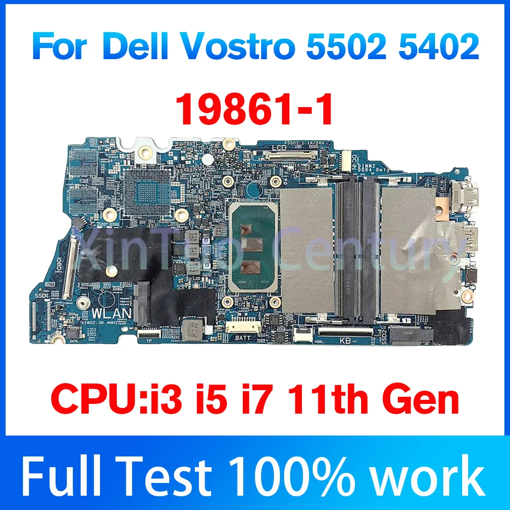 19861-1 Motherboard For Dell Vostro 5402 5502 Inspiron 5502 5402 5409 laptop motherboard With i3/i5/i7 11th CPU DDR4 100% Test