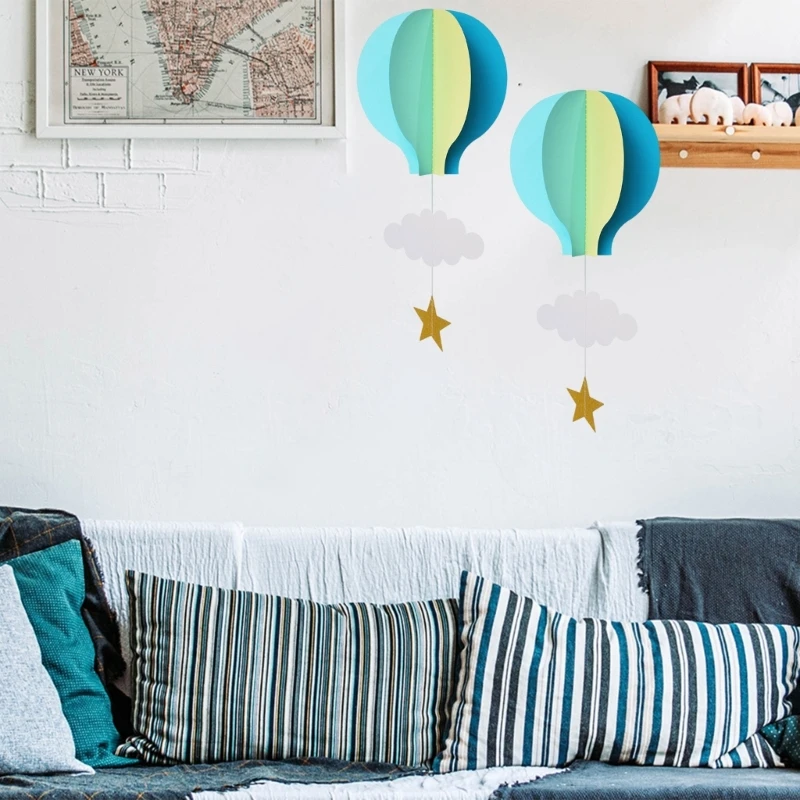Hot Air Balloon Paper Pendant 4PCS for Birthday Party Wedding Indoor Home Decors Ceiling Hanging Ornament Party Drop shipping
