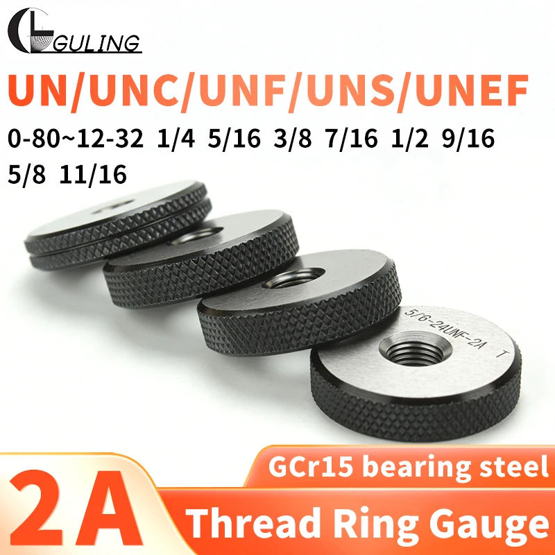 

Набор из 2 калибровочных колец (1*GO+1*NOGO) 2A 0-80~12-32 1L4 5L16 3L8 7I16 1L2 9I16 UN/UNC/UNF/UNS/UNEF, американский стандарт, для мелкой левой резьбы