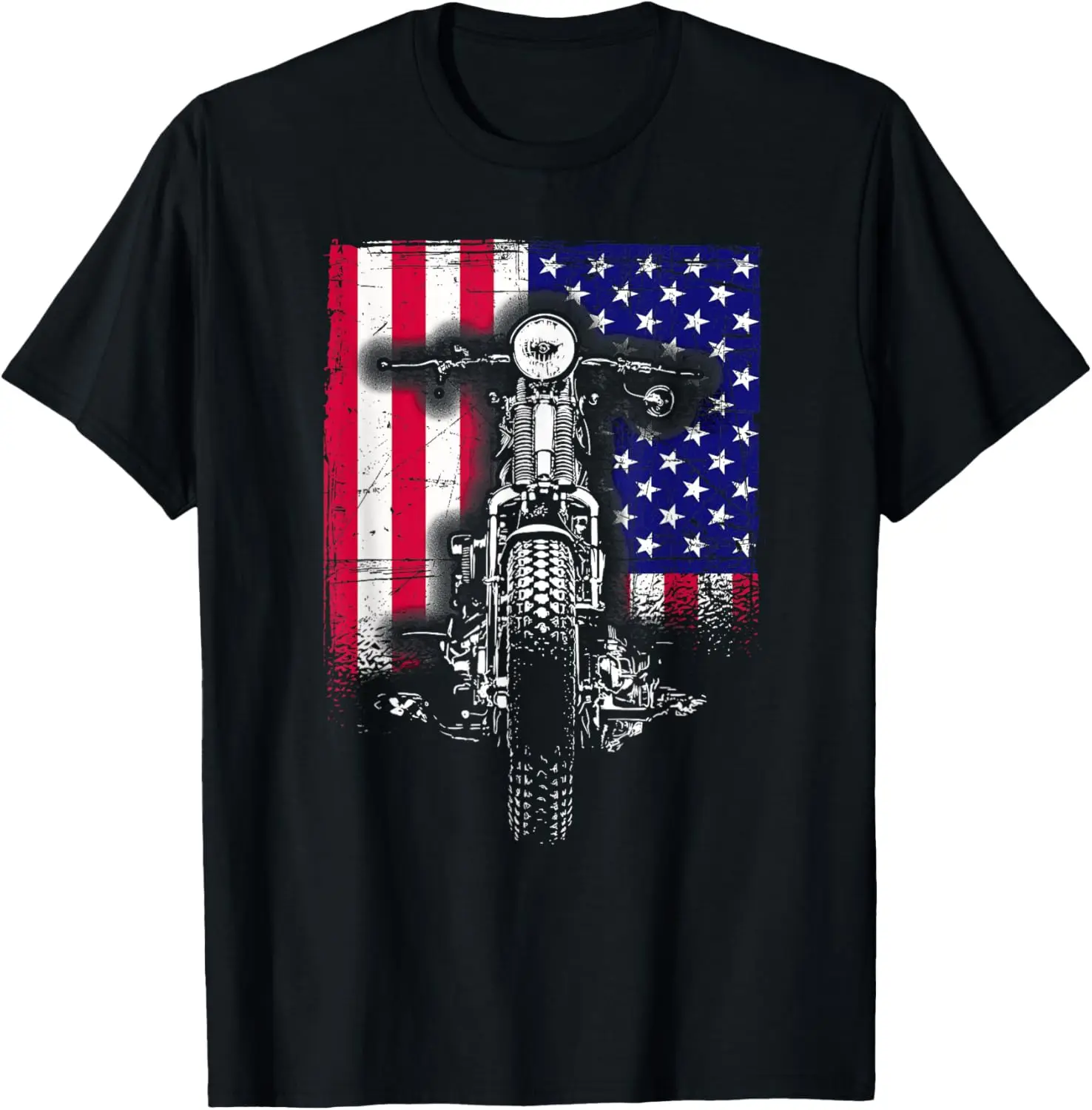 

Motorcycle Rider Bike Riding US Flag American Pride Biker T-Shirt Motorcycle