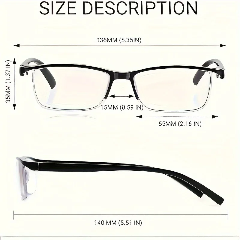 Fashionable reading glasses, Classic design with PC material, unisex, comfortable reading experience for adults 4 pieces image 6