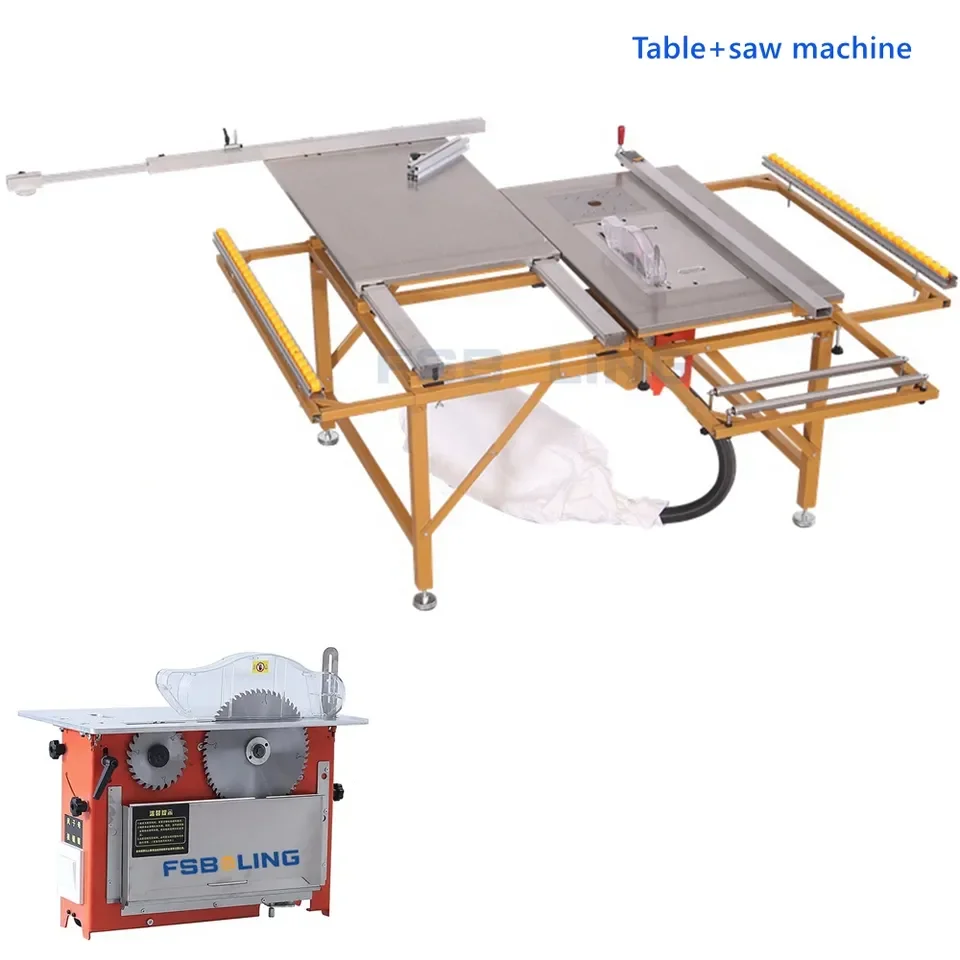 Fsboling Portable Woodworking Machinery With Edge Banding Slotting Trimming Wood Cutting Multifunctional  Sliding Table Saw