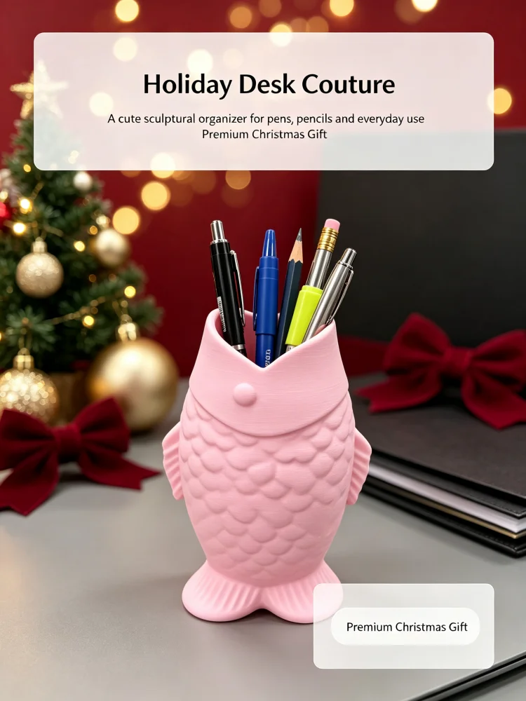 Pink Fish-Shaped Desktop Pen H - Stationery Office Supply Store 评论和价格