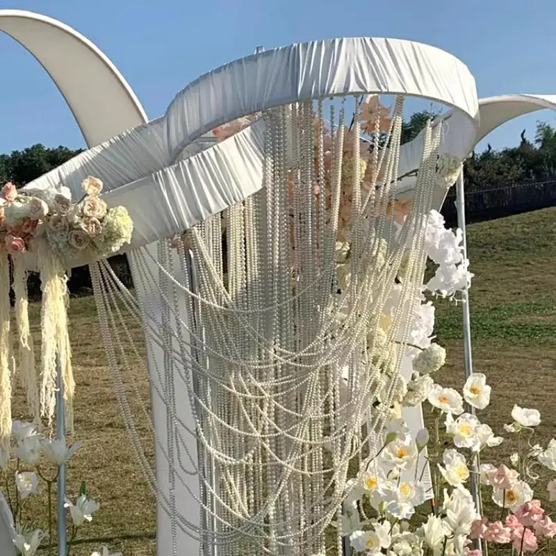 

6 Meter Wedding Stage Backdrops Wall Decoration Sunshine Board Free Curve Wave Arch Spiral Versatile Elastic Fabric Prop Ceiling
