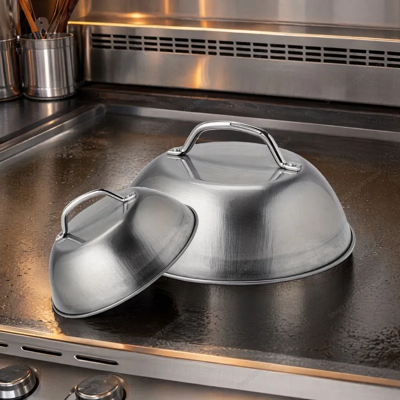 For Household Stainless Steel Lid, Outdoor Barbecue, Nine-inch Steak Anti-scalding, Teppanyaki Tool