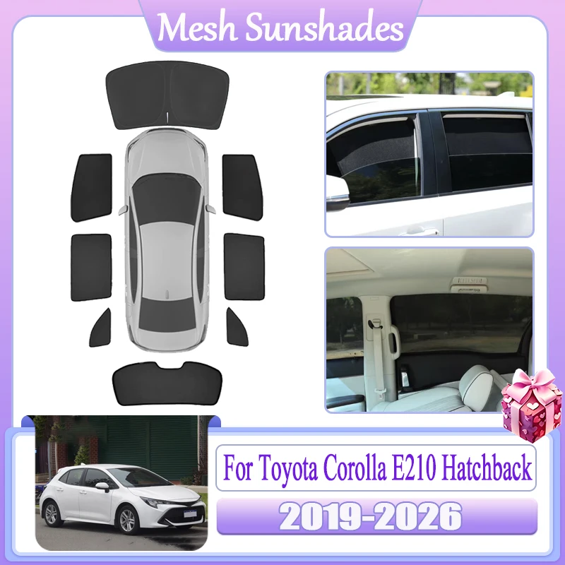 

Mesh Sun Shade For Toyota Corolla E210 Auris Hatchback 2019-2026 Visor Heat Insulation Sunshade UV Protection Auto Accessories
