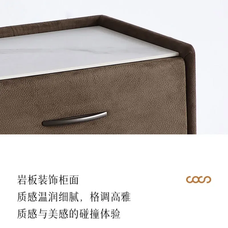 bedside table, small storage by the bedside, storage cabinet, home bedroom Italian style, minimalist simple cabinet