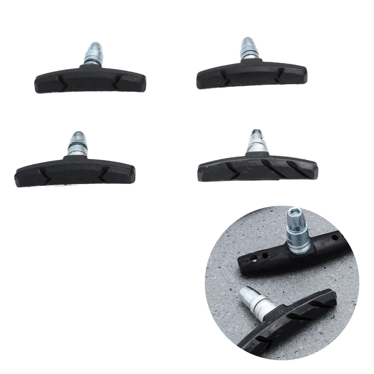 

Pads Black Rubber Stainless Steel Non-Slip For Road Mountain Bike System Front Brake Blocks