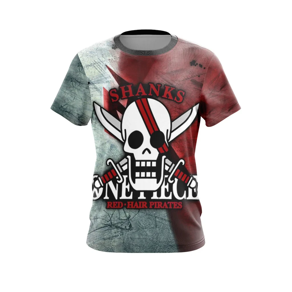 Bandai Competition Jersey, Quick Dry Breathable, One Piece Shanks Vintage Skull Print, Cool Striking Visual for Team Uniform