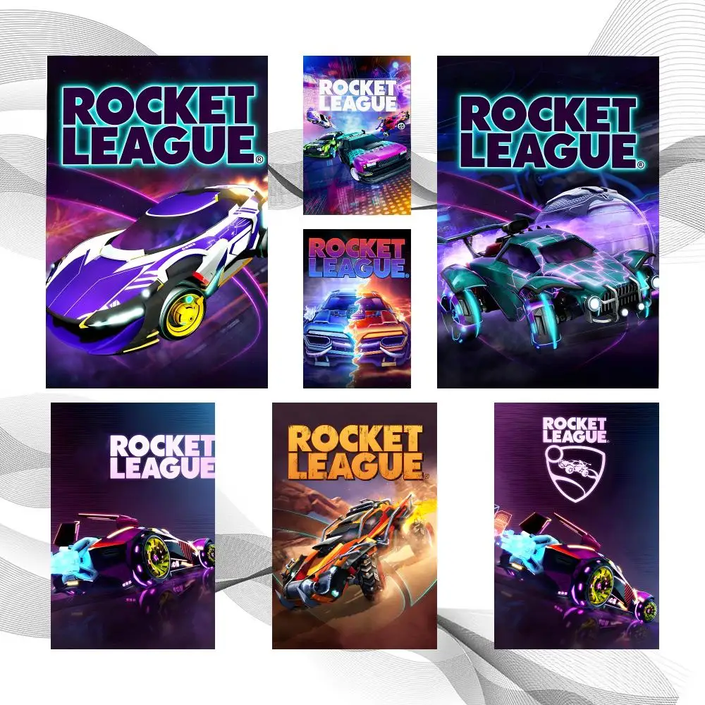 Game Action R-Rocket League Poster Peel And Stick Wall Art Self Adhesive PP Waterproof Wall Decor Living Room Bedroom Gift