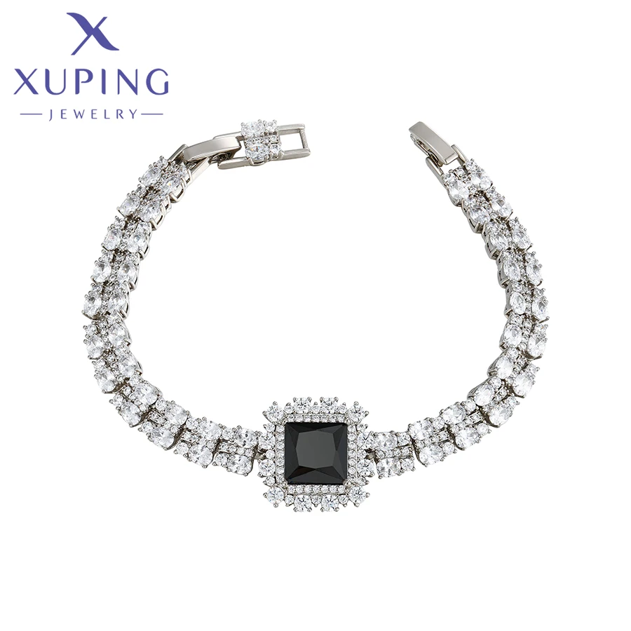 Xuping Jewelry Square Stone Watch Lock Fashion Women's Bracelet with Rhodium Color Jewellery GiftX000461677