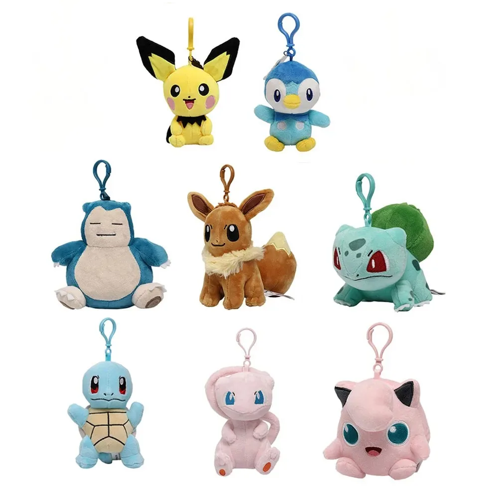 Anime Kawaii Pikachu Schlüsselanhänger Gengar Togepi Sprigatito Mew Jigglypuff Mimikyu Plüschtier Niedliche Plüsch-Schlüsselanhänger Puppen Anhänger Geschenke – Detail 3