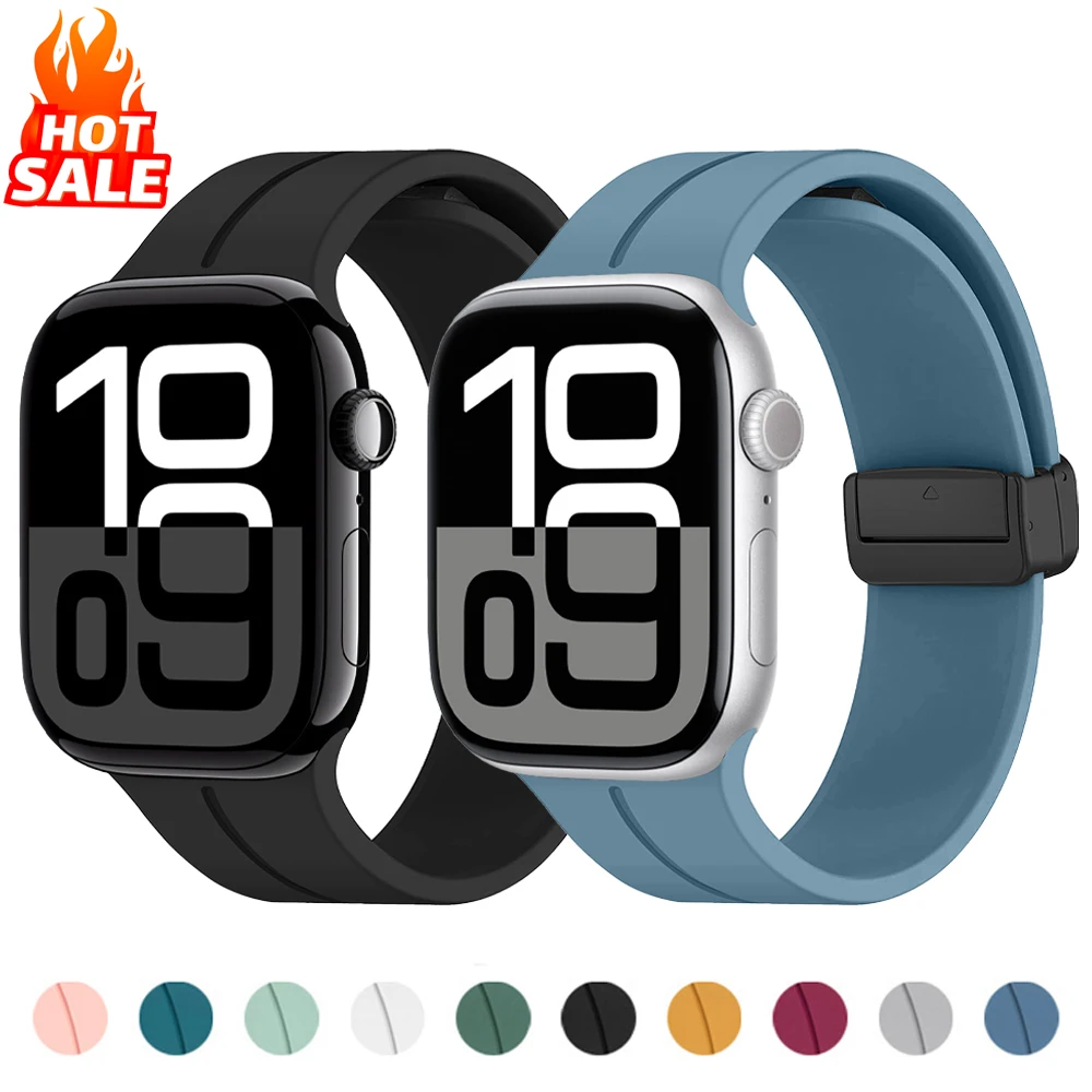 

Magnetic Strap Band For Apple Watch 45mm 44mm 46mm 41mm 40mm 42mm 38mm Buckle Bracelet iWatch Series 10 9 8 SE 7 6 Ultra 2 49mm
