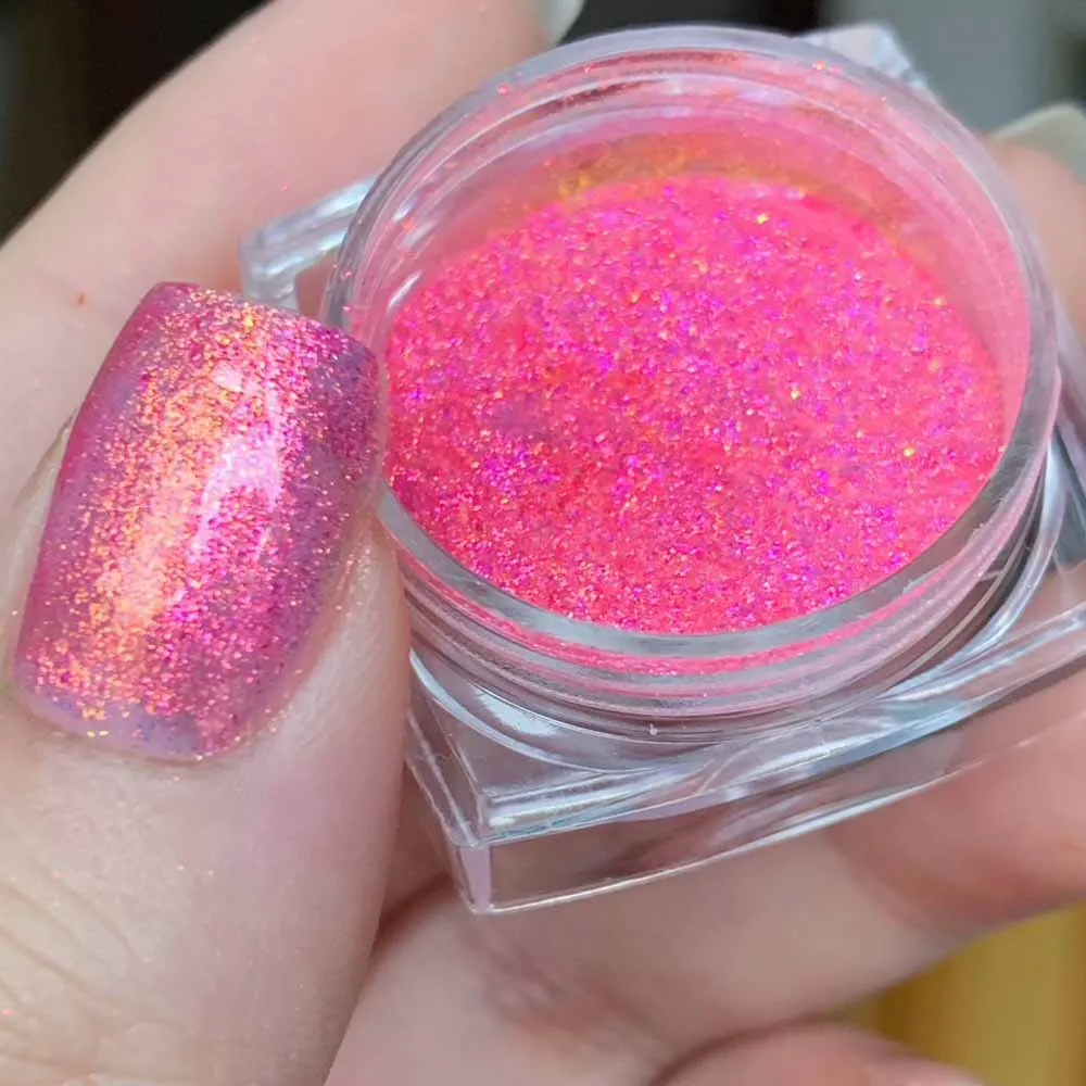 1 scatola di polvere per unghie polarizzata camaleonte cromato opale Aurora sfregamento delle unghie polvere olografica smalto gel UV decorazioni per manicure 0,3 g