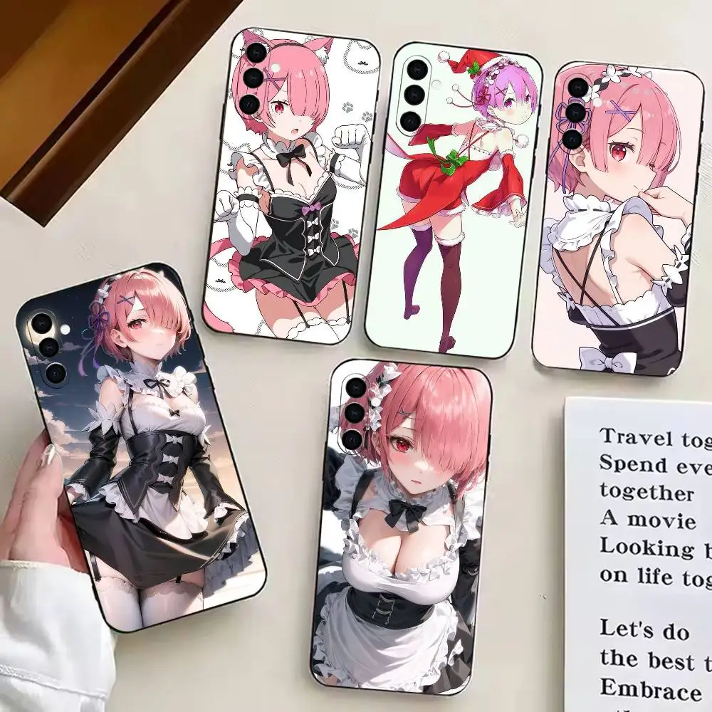 p-prettyRam-ma  Phone Case For Samsung Galaxy A20,A21s,A22,A31,A32,A52,A53,A72,73,A80 Soft Black Cover