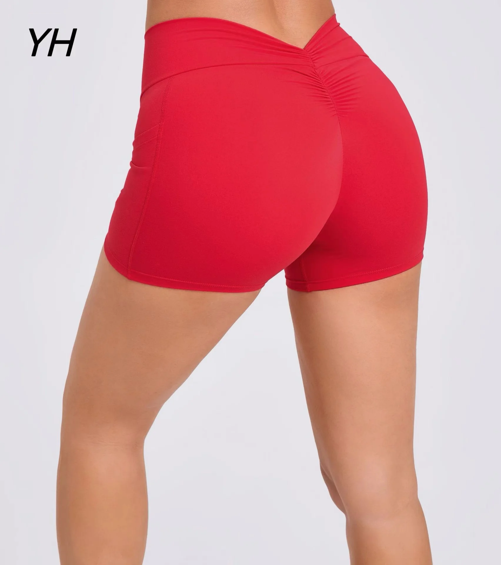 

Summer Sporty Scrunch Bum Shorts Push Up Women Gym Short Leggings Pants with Pocket Yoga Clothing Training Fitness Short Tights