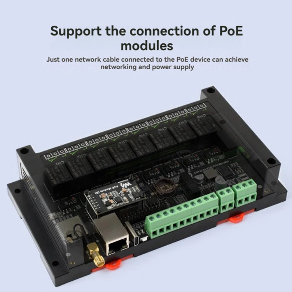 B21B Waveshare ESP32-S3 Industrial 8CH Wi-Fi Network Relay ESP32-S3-ETH-8DI-8RO Support RS485 Bluetooth or Wi-Fi Remote Control