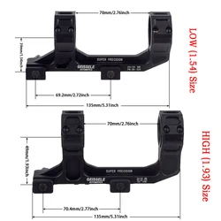 Tactical GEISSELE Cantilever Scope 25.4mm 30mm Ring ROF 45 90 Raiser RM Mount High Low Profile Base Super Precision AR15