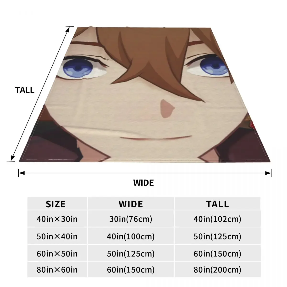 Childe Genshin Impact Tartaglia Face Meme Blankets Velvet Winter Multifunction Lightweight Thin Throw Blanket for Bed