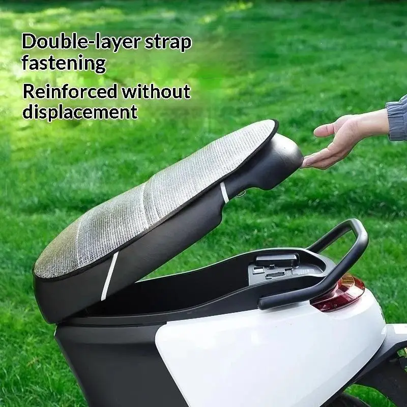 ~Motorcycle Electric Bikes Summer Sun Protection Seat Pad Reflective Aluminum Insulation Waterproof Heat Cushion