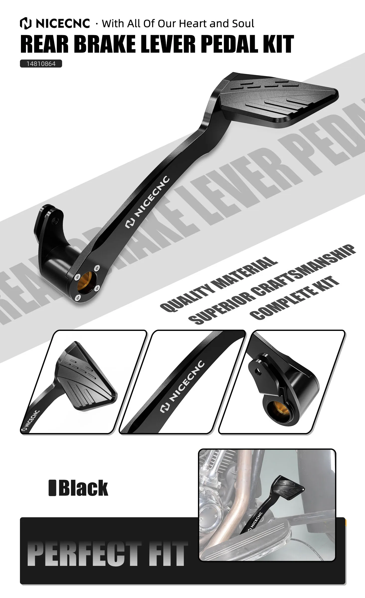 Für Harley Touring Street Glide FLHX/Special FLHX Hinterradbremsarmhebel Peg Road King Special Road Glide FLTRX Electra Glide – Detail 6