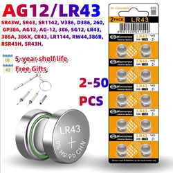 High-Quality LR43 1.5V AG12 Button Cell Battery Long-Lasting & Leak-Proof L1142 SR43 SR43 260 386 for Watch Toys Batteries