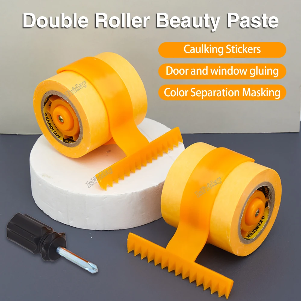 7Rolls 15M Adhesive Painter Masking Tape Applicator Dispenser Machine Wall Floor Painting Packaging Sealing Construction Tool