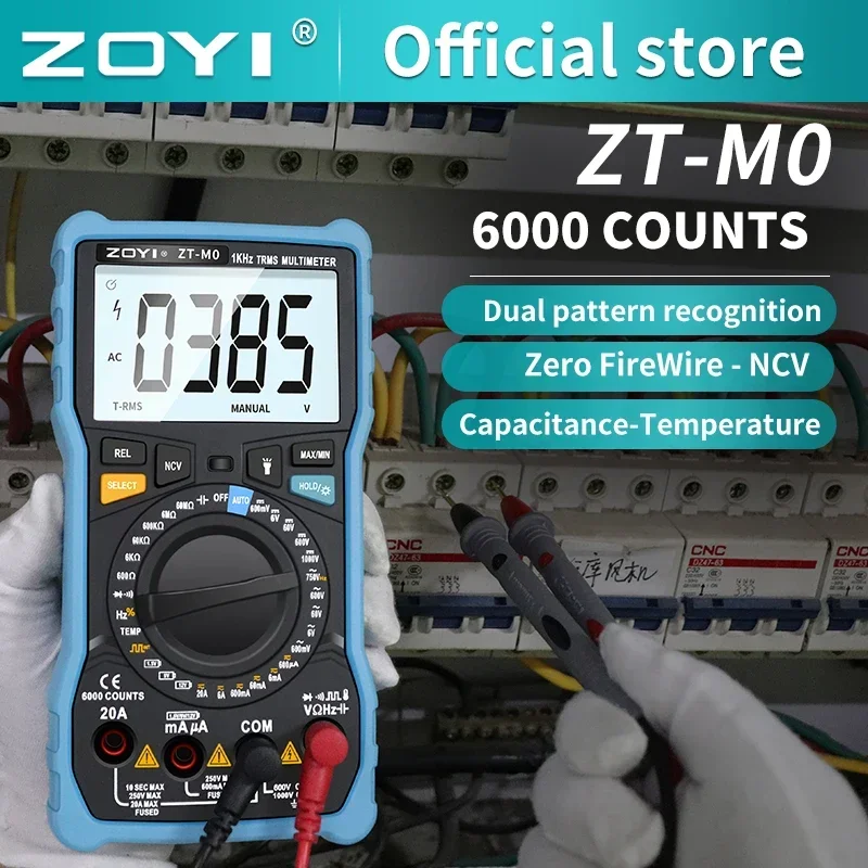 ZOYI ZT-M0 High-Precision Digital Intelligent Multimeter Multifunctional Resistance Square Wave Frequency Temperature Tester